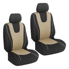 YoRise 2PCS Car Seat Cover, Comfortable Breathable Front Seat Cover   Beige
