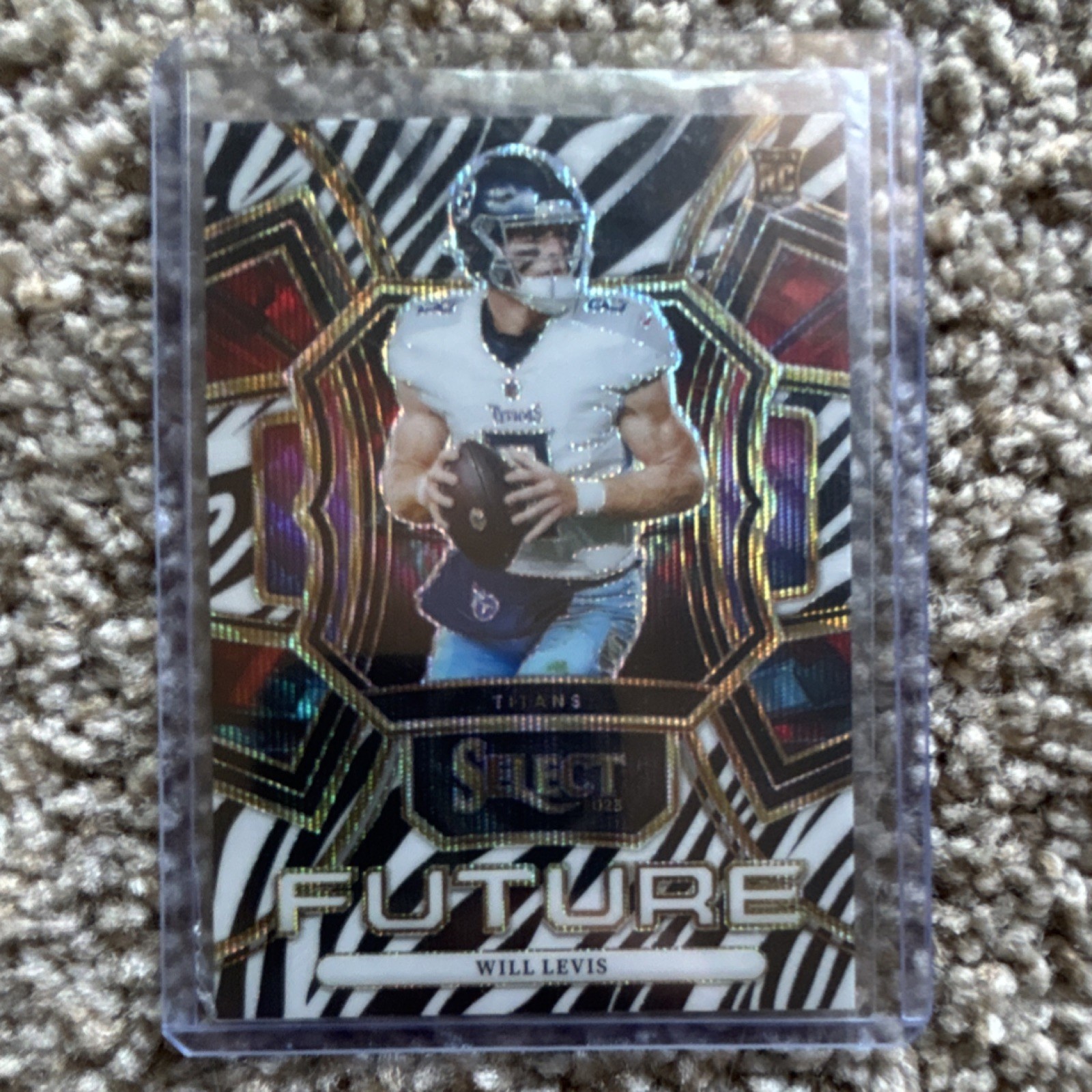 Panini 2023 Select Football Future Zebra Prizm Rookie Will Levis FUT-WLE Titans