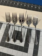 Oneida MANSFIELD (5) Salad Forks Wm A Rogers Deluxe Stainless Flatware