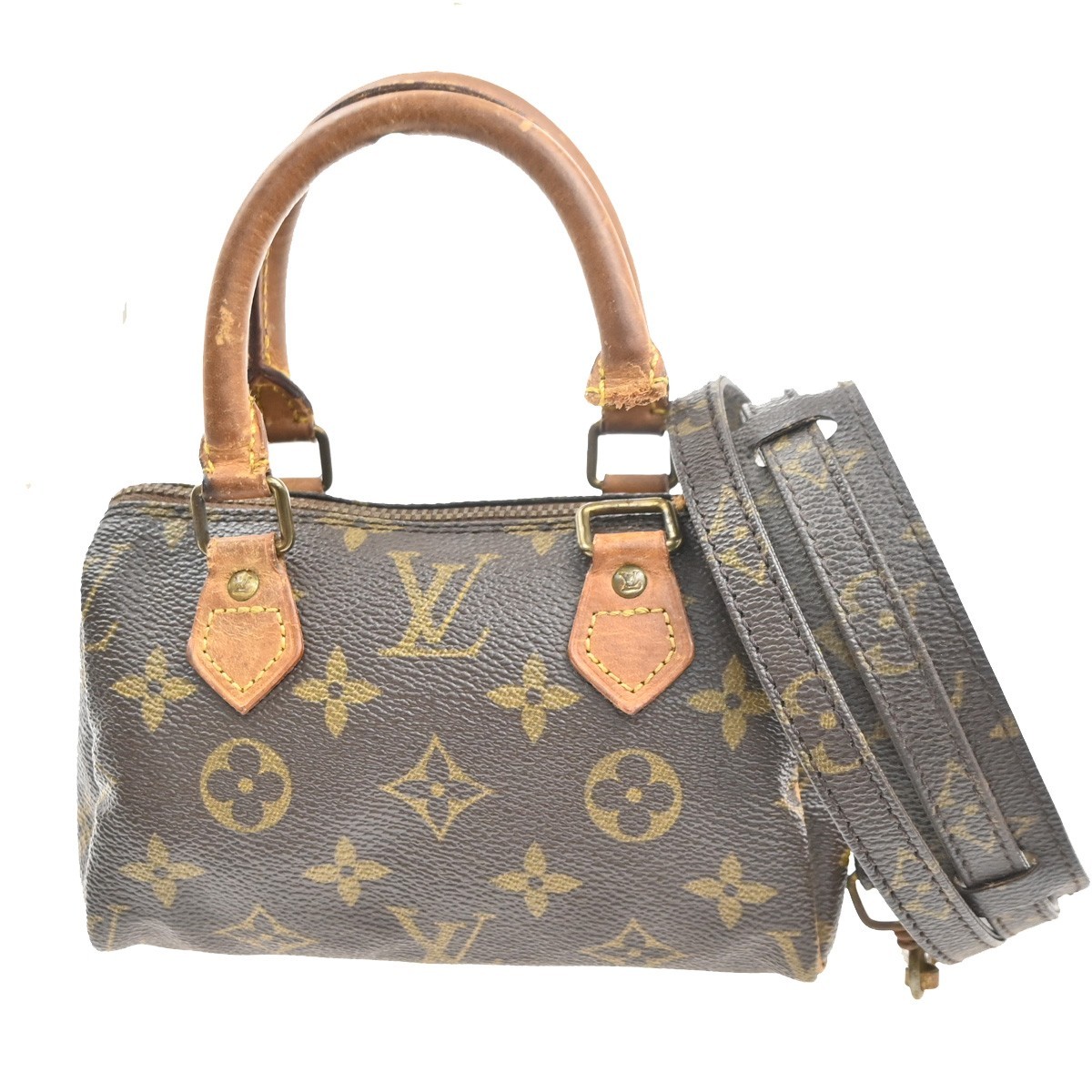 LOUIS VUITTON Mini Speedy 2Way Hand Bag Monogram Leather Brown M41534 35KC502