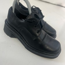 Dr. Martens 9264 Vintage Black Leather Square Toe Platform Oxfords Made England