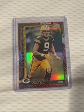 2025 Topps Chrome Christian Watson #112 Football Leather - Green Bay Packers