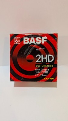 BASF 2HD DOS Formatted 3.5'' Diskettes [Open Box} 9 out of 10 disks.