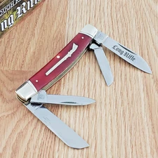 Rough Ryder Long Congress Pocket Knife Stainless Blades Red Smooth Bone Handle