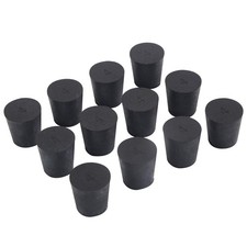 12 PCS 426mm x 19mm x 28mm Solid Rubber Stoppers Black Lab Plug Supplies