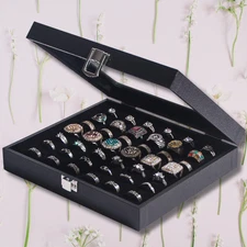 42 Slots Ring Organizer Display Case, Jewelry Storage Tray Boxes for Multiple Ri