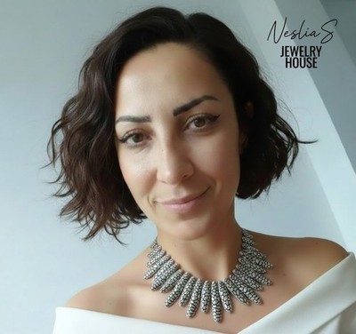 Tribal Ethno Statement Halskette Silber Boho Gothic Mittelalter Festival Collier