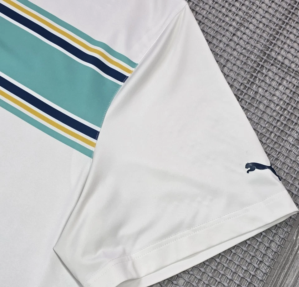 Polo de golf Puma Performance Montauk blanco turquesa manga corta camisa para hombre 3XL Foto 4 de 4