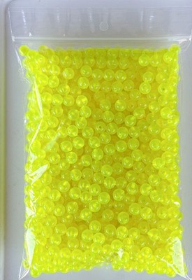 Pkg of 1000 each Chartreuse UV  8mm Plastic Round Beads