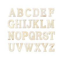 5 Inch 104 Pieces Wooden Unfinished Letters Wood Surface Alphabet Letters for...