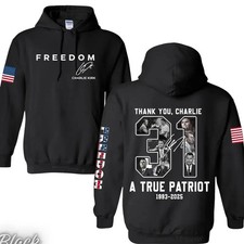 Thank You Charlie Kirk Memorial A True Patriot Hoodie, Classic True Patriot