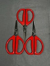 x3 Pair Vintage Joyce Chen Scissors Red Color Stainless Steel Japan Sharp Clean
