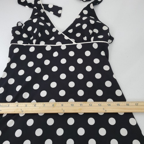 Jodi Kristopher Womens Vintage Black Polka Dot Halter Neck Babydoll Dress Size L - Picture 11 of 13