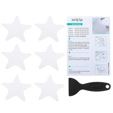 6 Pcs Star Bathtub Non Slip Stickers 4.13x4.13 Inch, Clear