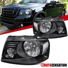 Fit 2004-2008 Ford F150 06-08 Lincoln Mark Lt Black Headlights Lamps Leftright