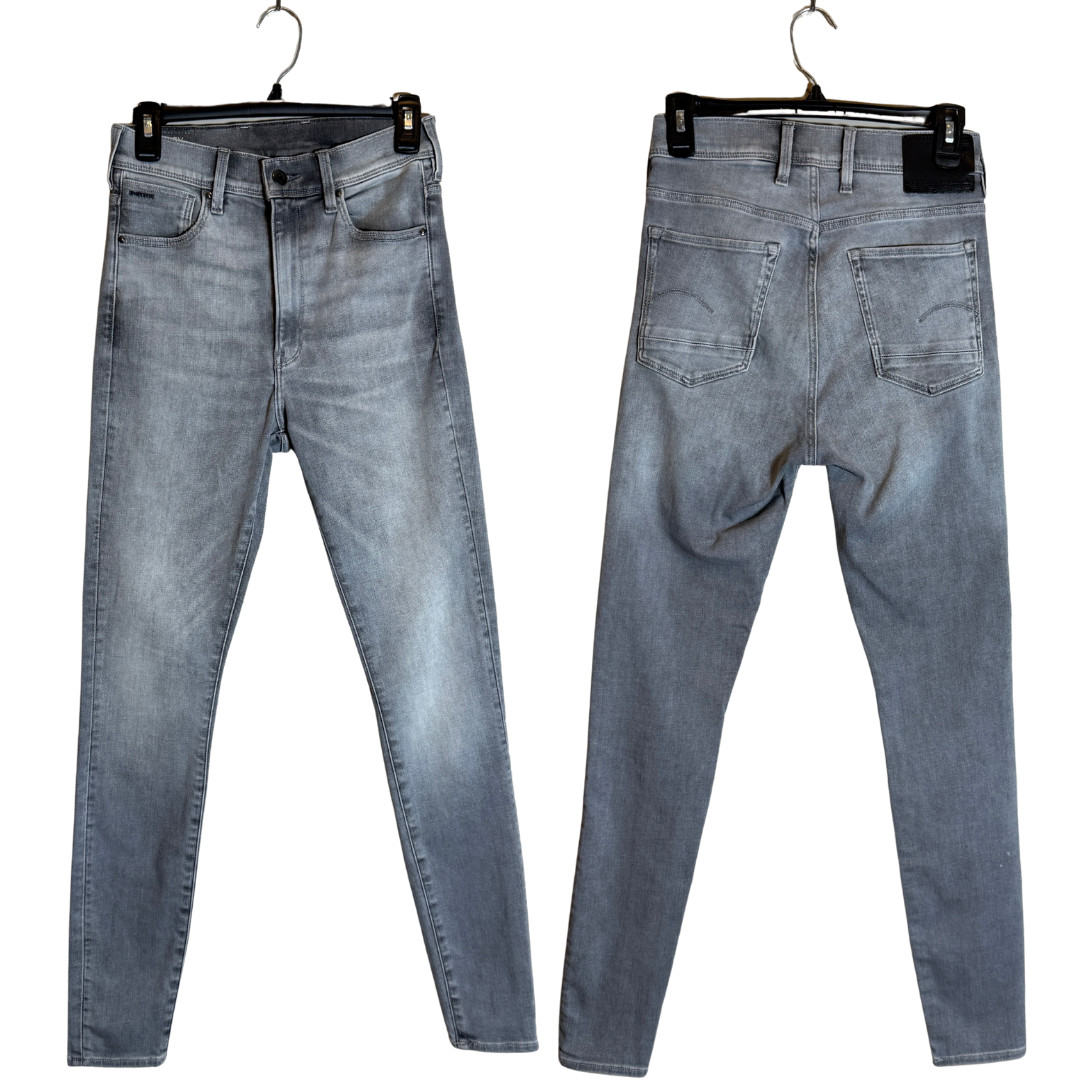 G-Star Raw Kafey Ultra High Skinny Denim Jeans Women's 27 Gray Biker Moto Retro image 3