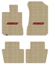 Lloyd Luxe Front & Rear Mats for '84-93 Dodge Daytona w/Red on Black Daytona