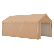 10 x 20 FT Patio Carport Garage SUV Tent Canopy Shelter with Removable Sidewall