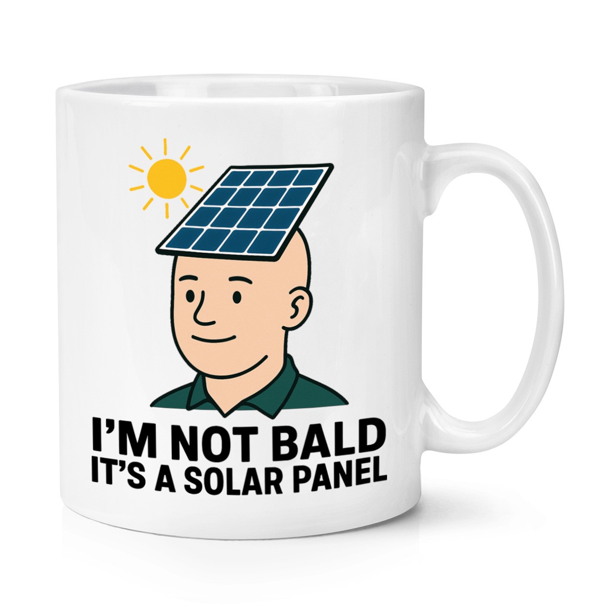 I'm Not Bald It's A Solar Panel 10oz Mug Cup Dad Old Birthday Baldi Fathers Day