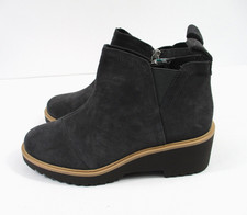 Image of -NEW TOMS Maude Forged Iron Wide Width Suede Wedge Bootie Women's Boots Sz 8.5W