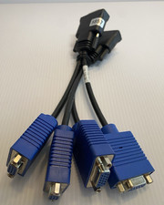LOT OF 2 - Dell DMS-59 To Dual VGA Port Split...