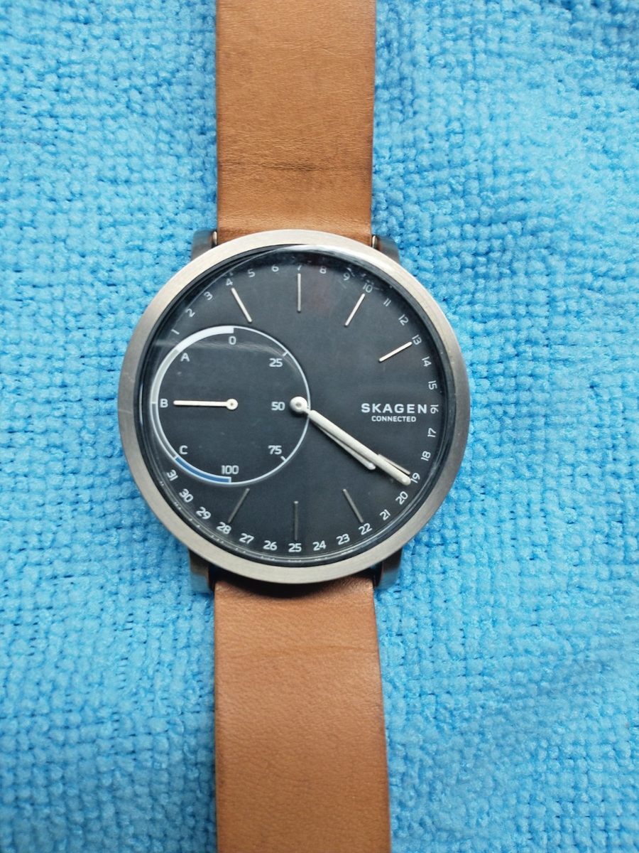 Skagen Connected Men's Hagen Titanium and Leather Hybrid