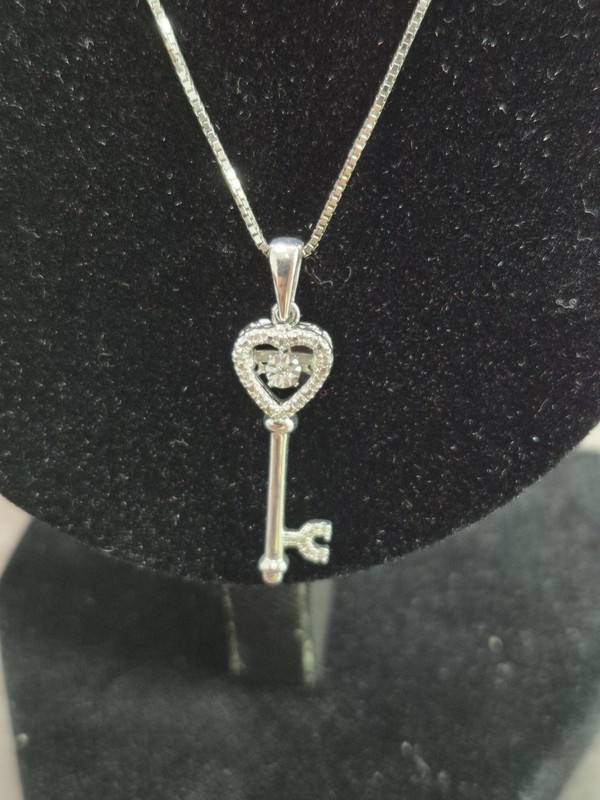 Silver Key to one's heart necklace