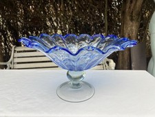 Extra Large Murano Pedestal Fruit Bowl Centerpiece. Striking Piece. Excellent.