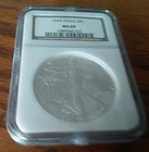 2003 AMERICAN SILVER EAGLE. NGC MS69. BROWN LABEL