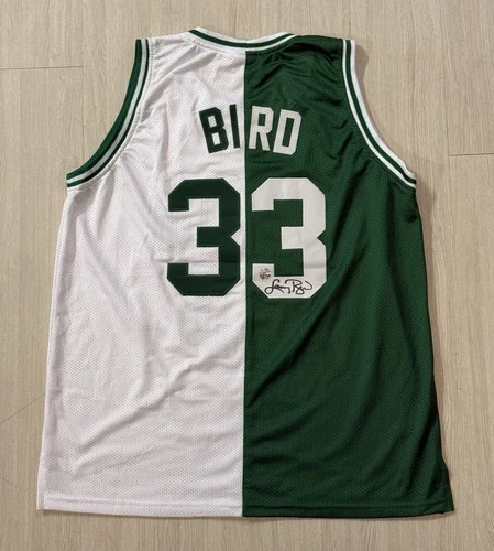 Larry Bird Autographed Home/Away Split Jersey COA Hologram Boston Celtics NBA