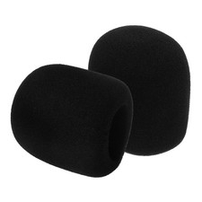 2Pcs Washable Mic Covers Sponge Microphone Protective Covers for Home Use Black