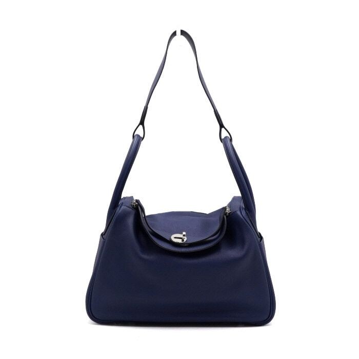 Hermes LINDY 30 Navy Swift Tote and Shoulder Bag AA66306 158592781 [U]