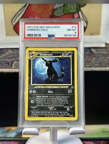 Pokémon Umbreon Neo Discovery 13/75 Holo Rare Unlimited PSA 8 2001