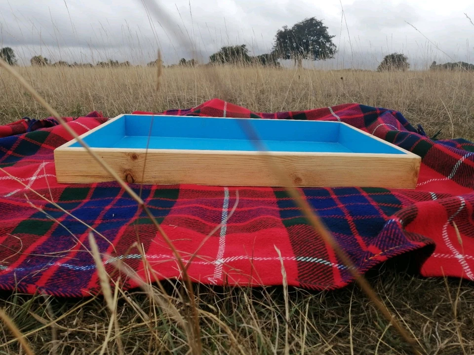 Play Therapy Sand Tray Jungian handmade Low Profile  with Lid - Image 3 of 4