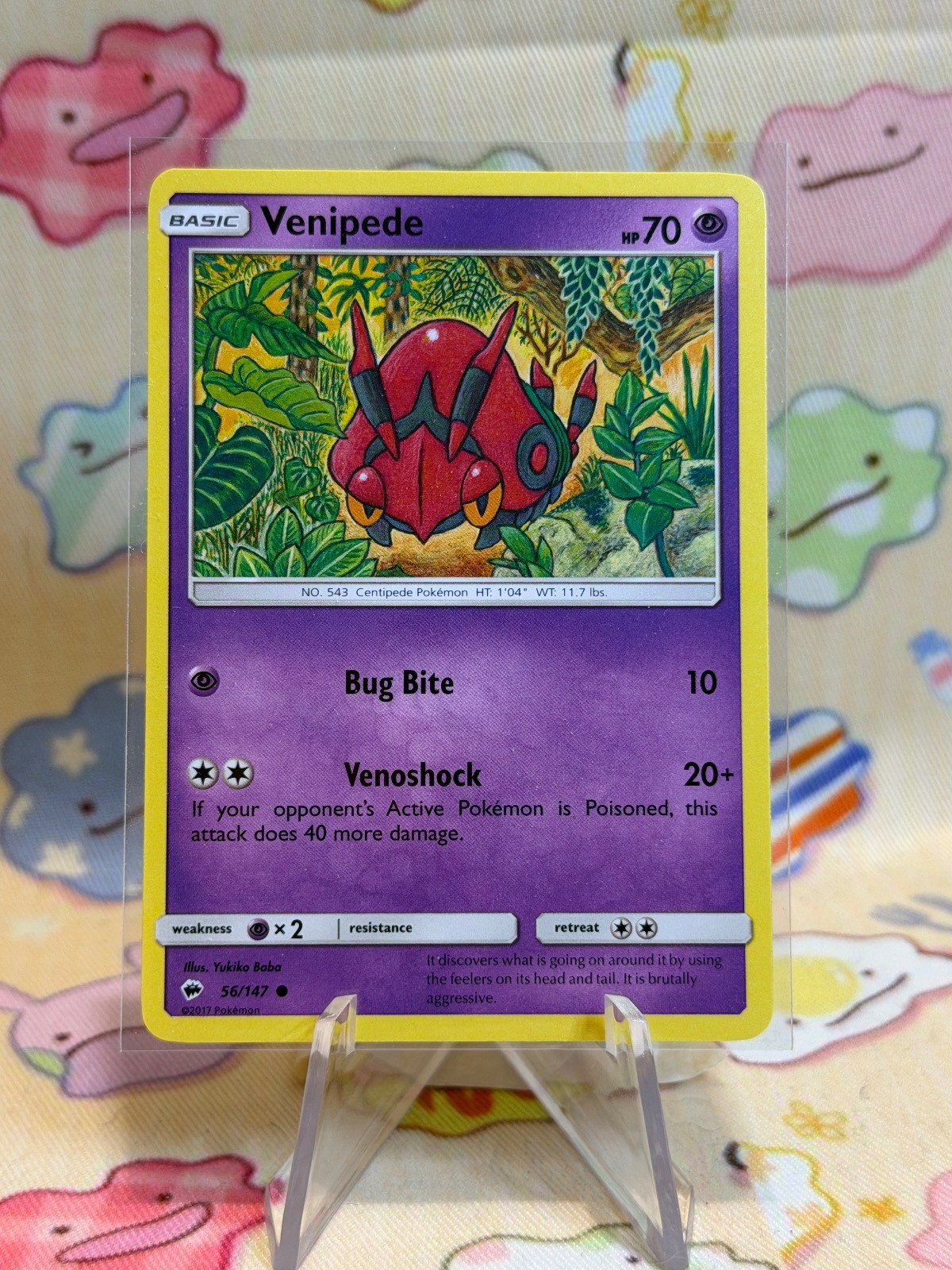 Venipede 56/147 Common Burning Shadows Pokemon Near Mint