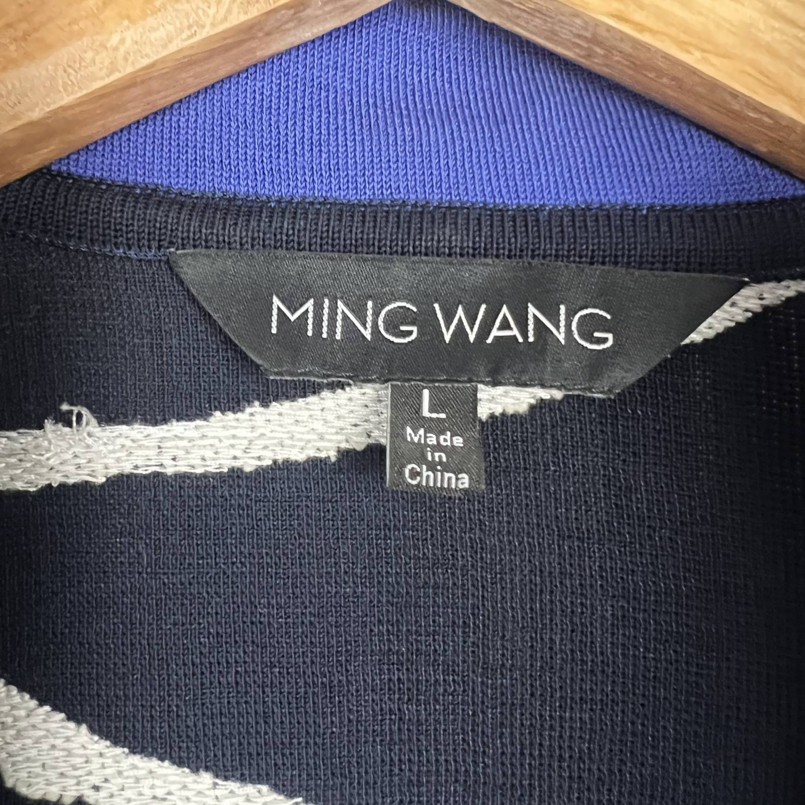 Ming Wang abstract pattern snap front shacket blu… - image 7