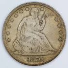 1870 Seated Liberty Half Dollar Fine Silver 50c