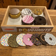 Melissa and Doug Wooden Doughnuts Donuts Pretend Play Food Set W/ Tray Rare
