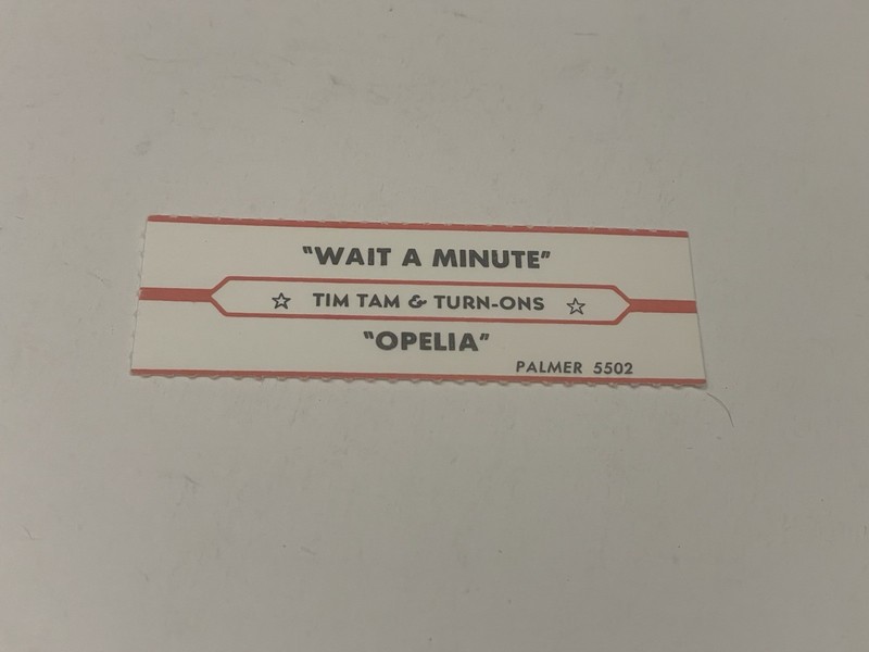 Jukebox Title Strip Tim Tam & The Turn Ons Wait A Minute Opelia