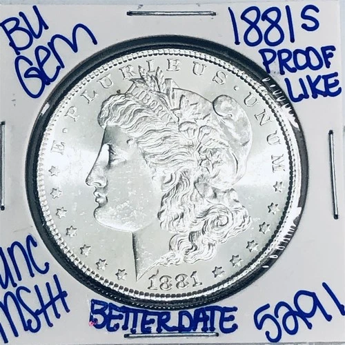 1881 S BU UNCIRCULATED MORGAN SILVER DOLLAR AUTHENTIC U.S.MINT FREESHIPPING 5291