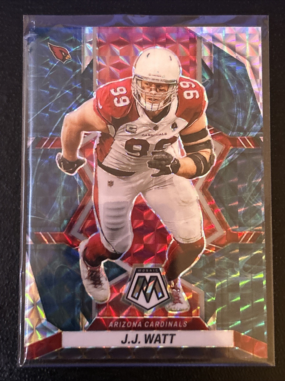 2022 Panini Mosaic J.J. Watt Genesis Prizm Arizona Cardinals SP #4 Case Hit