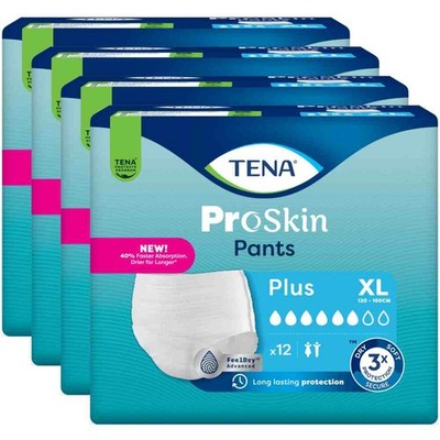 TENA Pants Plus X-Large / XL 4 Packungen / 4x12 = 48 Stück (1 Karton)