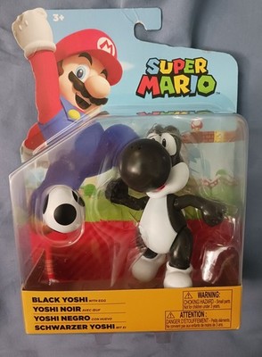 RARE! 4'' Black Yoshi With Egg World Of Nintendo Jakks Pacific Factory Sealed!