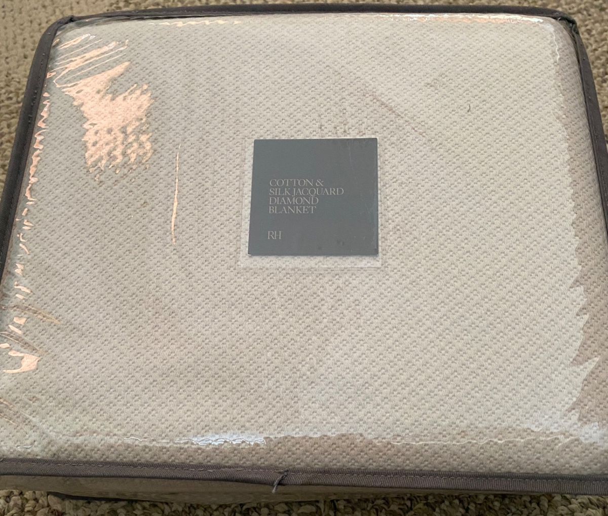 Restoration Hardware Cotton & Silk Jacq Diamond Blanket 10170455
