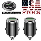 2x 100W Super Fast Car Charger Adapter 2 USB Port For iPhone Samsung Android US