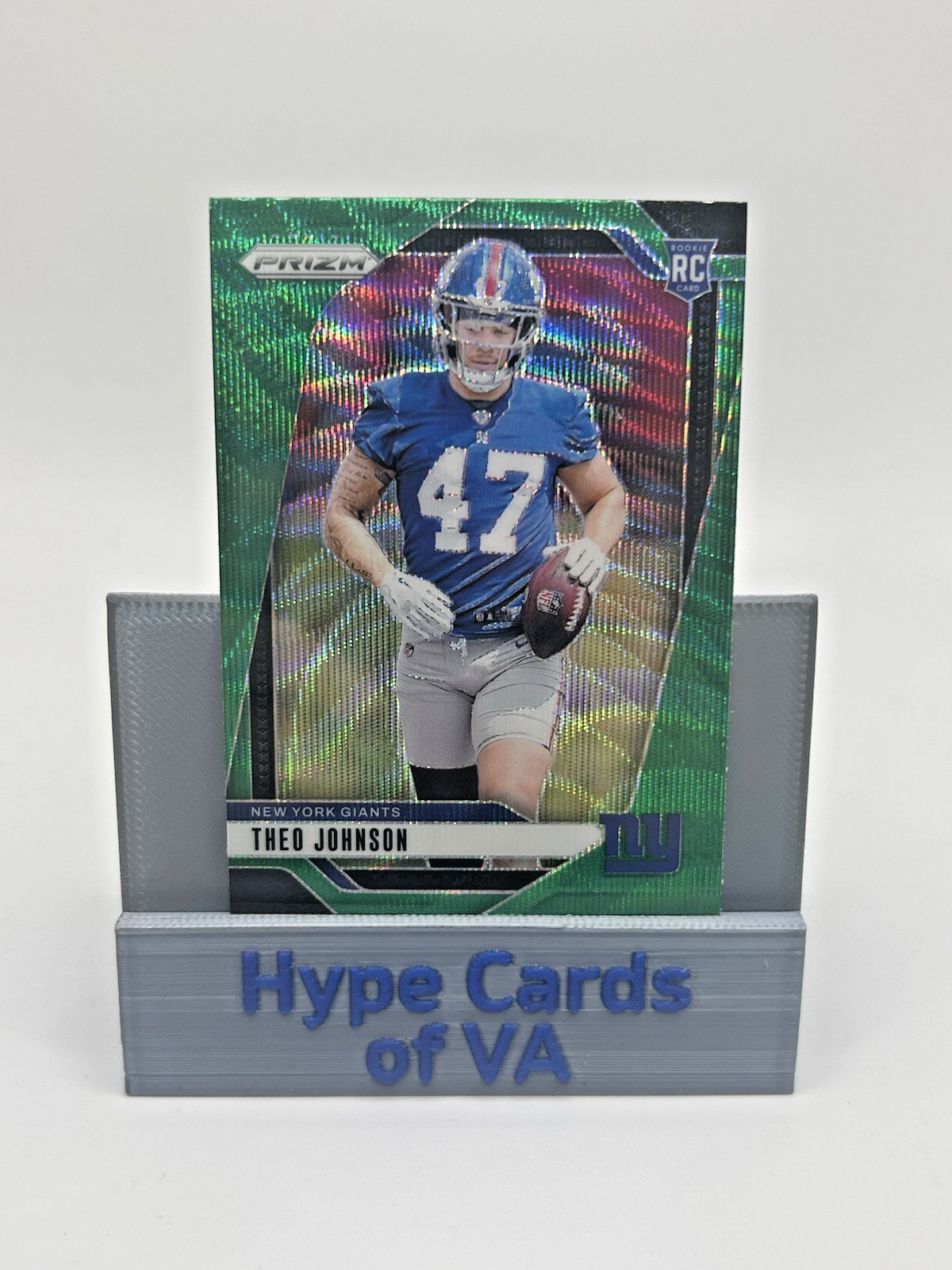 THEO JOHNSON 2024 Panini Prizm Green Wave Prizm Rookie RC #390 New York Giants