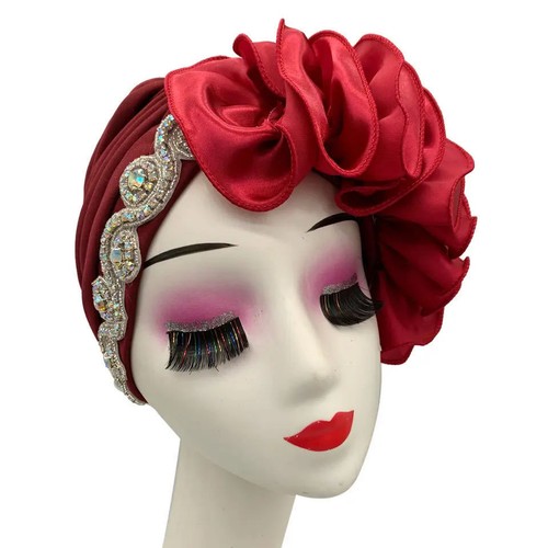 Hijab African Women Hair Loss Caps Aso Oke Auto Gele Headtie Turban Headwear Hat - Foto 5 di 25