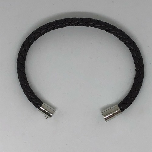 Mens Leather Braided Wristband Bracelet Stainless Steel Magnetic Clasp - Picture 12 of 24