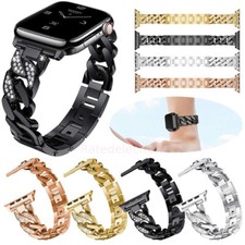 Luxurious Watch Bracelet Strap Metal Chain Band Gold Diamond Apple Watch Series