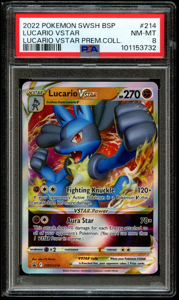PSA 8 Near Mint LUCARIO VSTAR Premium Coll #214 POKEMON 2022 Promo